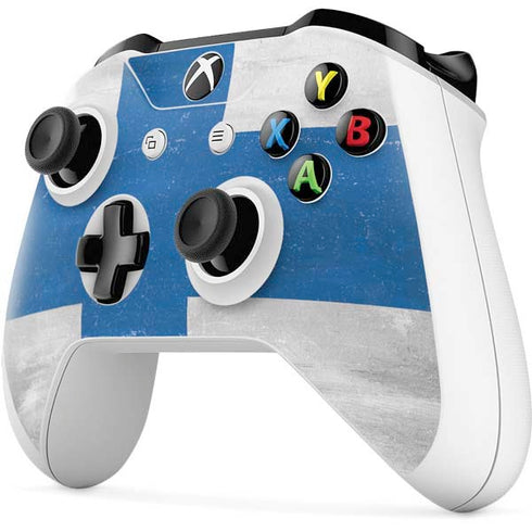 Finland Flag Distressed Xbox One S All-Digital Edition Bundle Skin